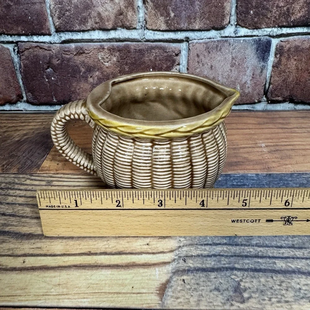 Vintage Juice Squeezer Pitcher Basketweave Tilso Japan Ceramic Retro‎ MCM 1950s